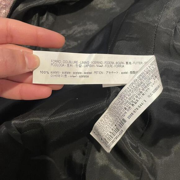 zara Pink and black tweed blazer size small - Picture 6 of 10